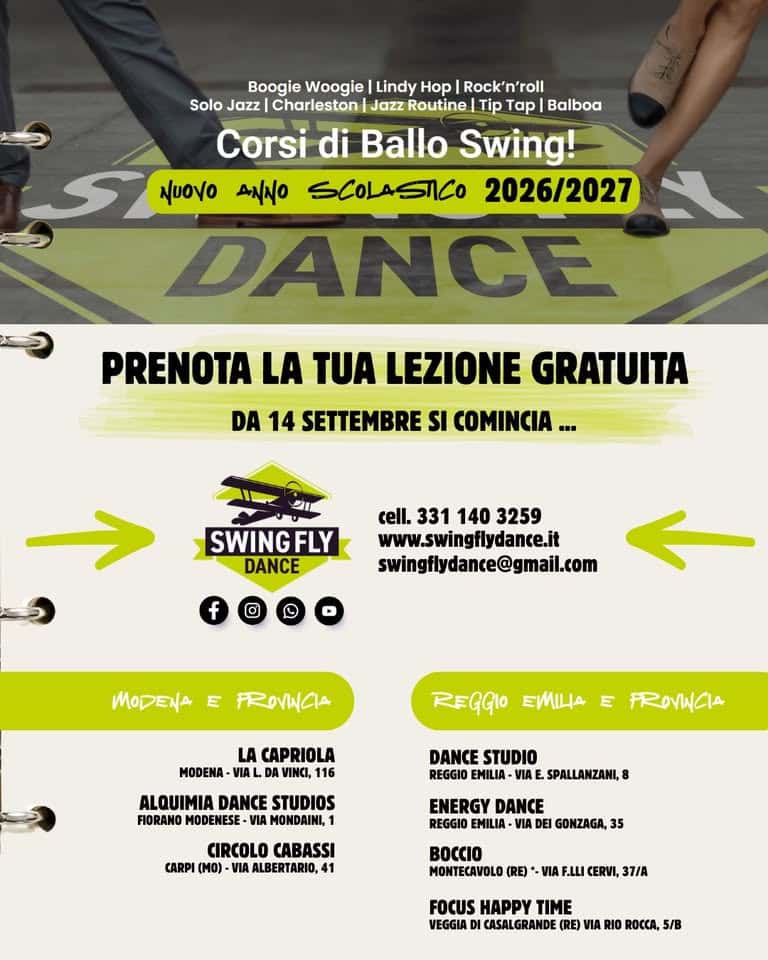 Nuovi Corsi Di Swing🛫stagione 2026/27🥳open Week Dal 14 Al 18 Settembre📌